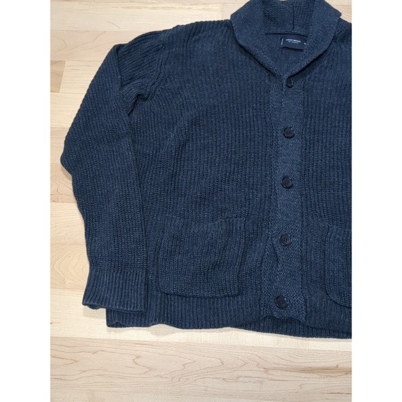 Lucky Brand Linen Blend Cardigan Sweater Shawl Collar Button Blue Size XL Men's - Picture 3 of 11